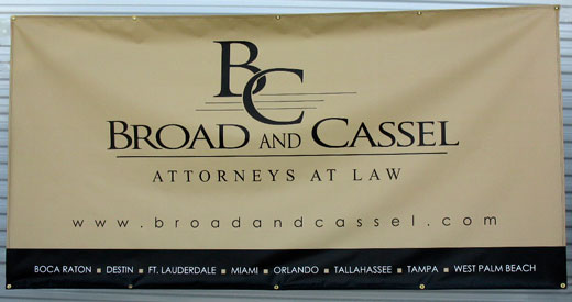 Banner Signs: Full Color Printed Vinyl Banner with Grommets.