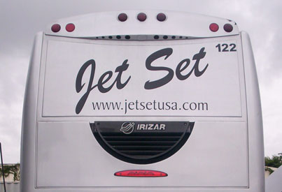 Cut Vinyl Lettering: Jet Set fleet vehilces with cut vinyl lettering.
