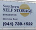 Cut Vinyl Lettering: Southern Storage box truck with cut vinyl lettering.