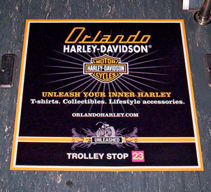 Wall Murals and Floor Graphics: Printed Harley Davidson vinyl floor graphics