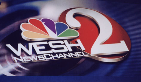 Wall Murals and Floor Graphics: Printed interior wall mural for Wesh Channel 2's newroom close-up.
