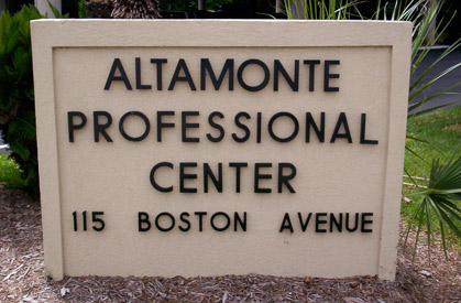 Signs: Achitectural Sign with Deminsional Letters for Altomonte Springs Office Building.