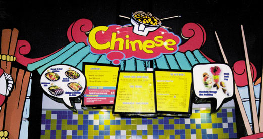 Signs: Custom Routed Menu Board with Printed Vinyl Graphics - Chinese.