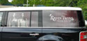 Vinyl Window Graphics: Thumbnail of  printed perforated vinyl window graphics on a car.