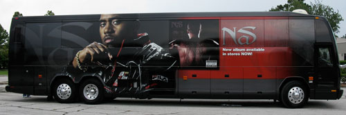 Vehicle Wraps: Fila / Nas Wrapped Tour Bus.