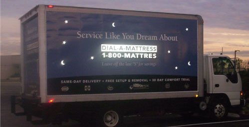 Vehicle Wraps: Dial A Matress Reflective Fleet Graphics.