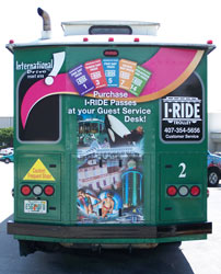 Vehicle Wraps:  Trolley Wrap for I-Ride