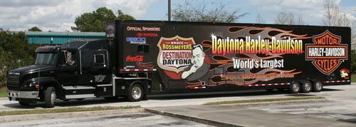 Vehicle Wraps: Harley Davidson Semi Truck Wrap with reflective.