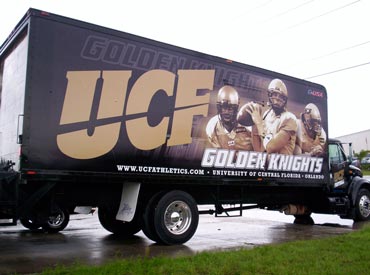 Vehicle Wraps: UCF Athletics Box Truck Wrap.