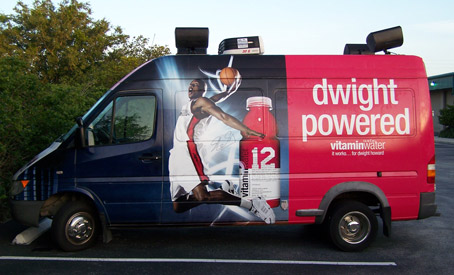 Vehicle Wraps: Dwight Howard Vitamin Water Sprinter Van with Wrap.